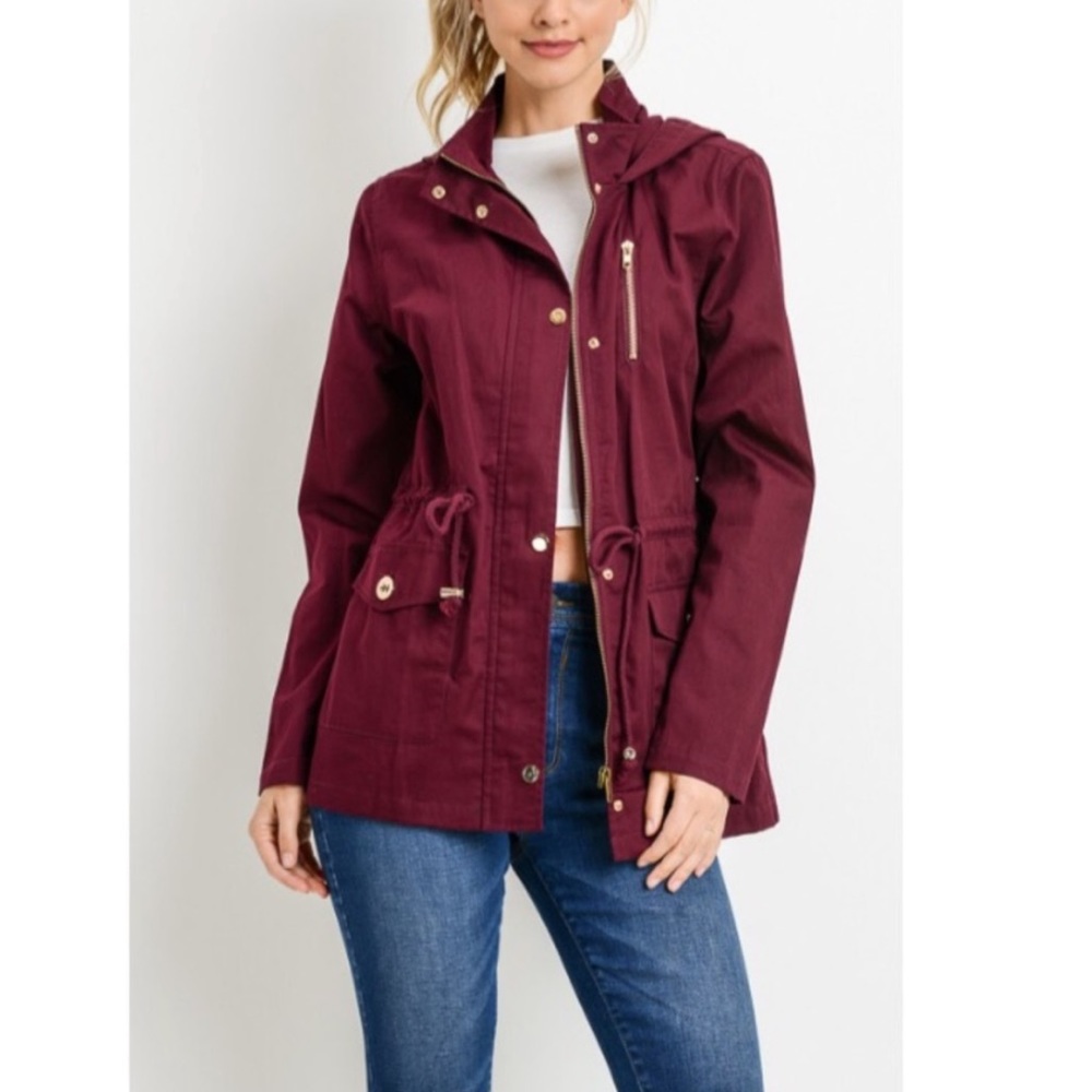 Women's Burgundy Utility Jacket